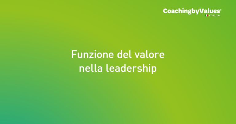 Scopri di più sull'articolo Funzione del valore nella leadership